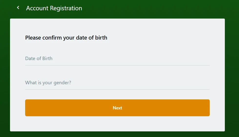 Casino Classic Account Sign Up Step 2