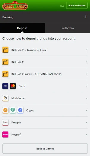Casino Classic Payment Methods