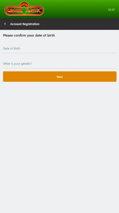 Claccis Casino Sign Up Step 2